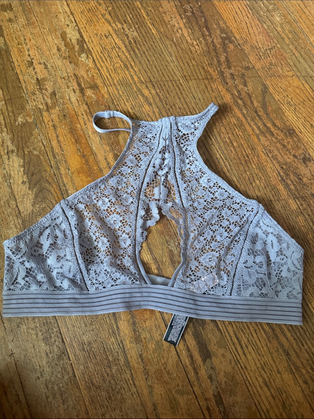 Victoria’s Secret Very Sexy Lace High-Neck Bralette in Light Gray - NWT - size L